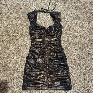 Bebe leopard fitted dress xxs